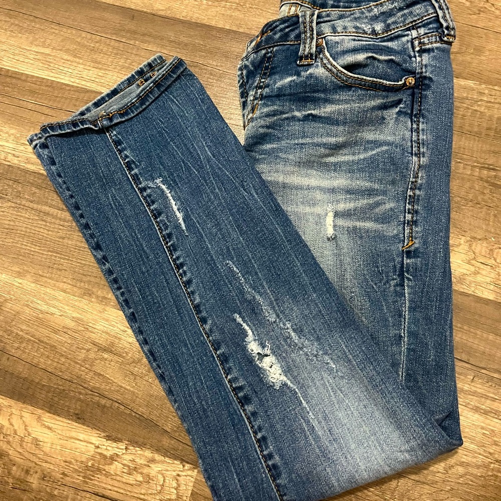 Dear John ripped straight legged jeans size 24 women.